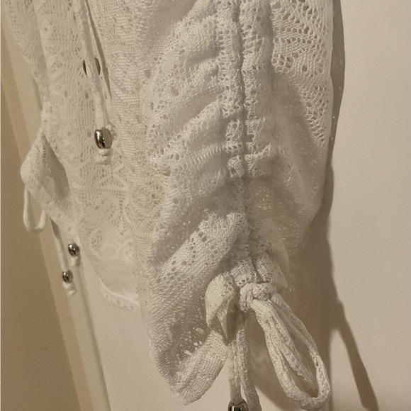 Women’s White Stretch Lacy Swim Coverup, Size Small - Picture 3 of 3